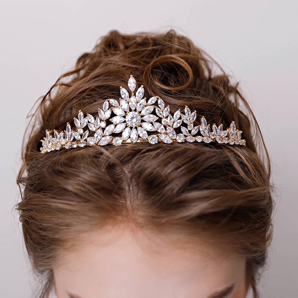 Gold Tiara with sparkling stones