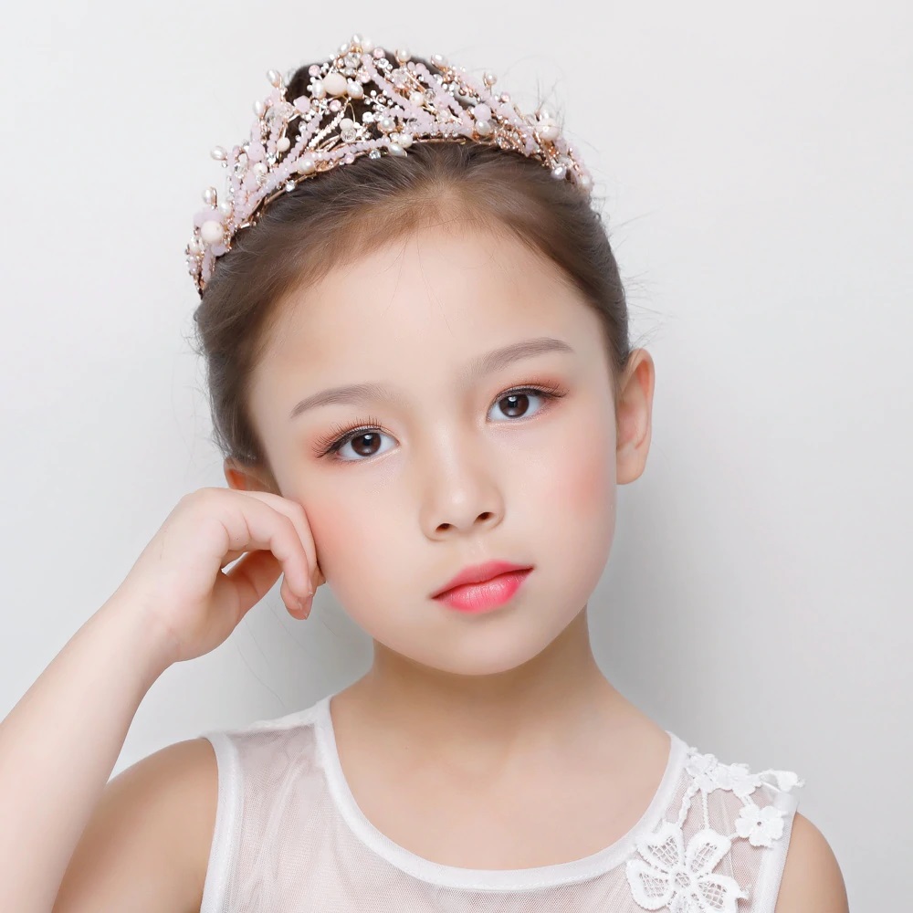 Pink Flower Girl Tiara