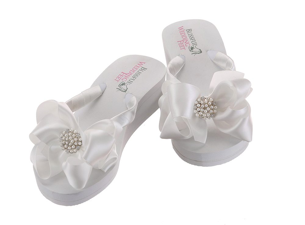 Bridal Flip Flops for Beach Weddings
