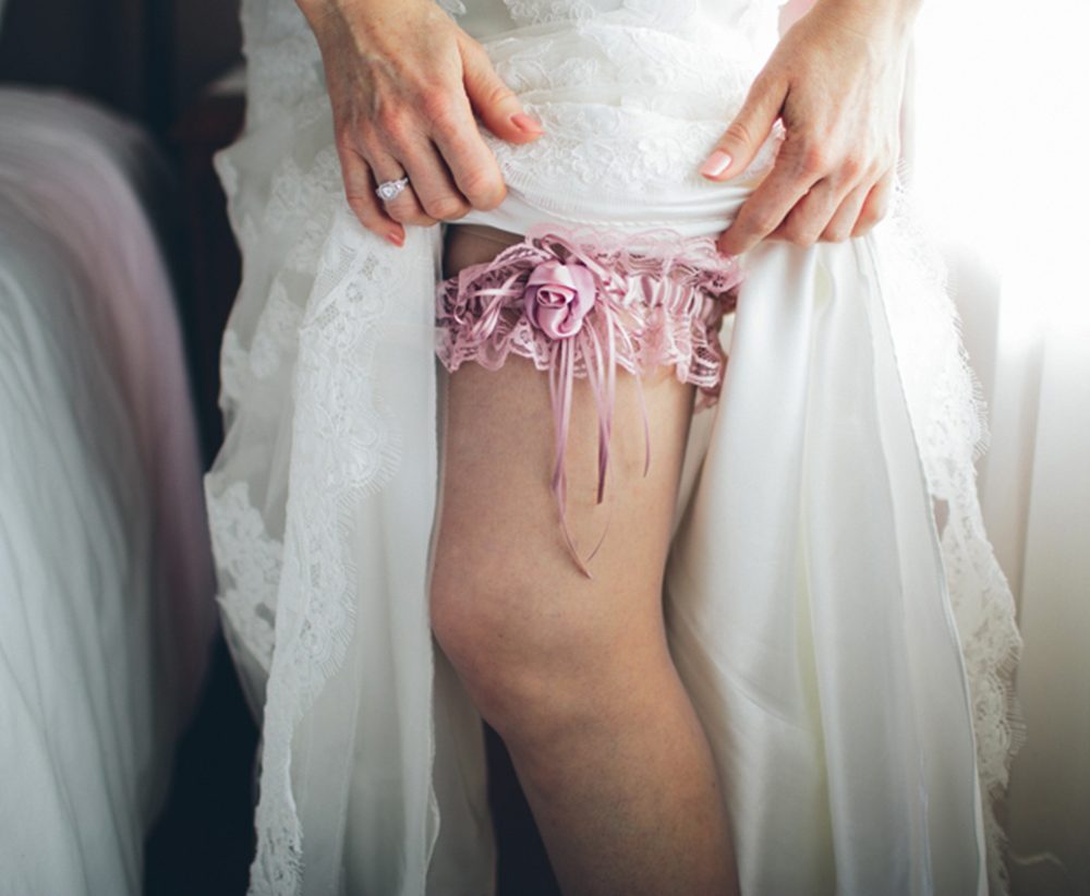 Vintage Pink Wedding Garter
