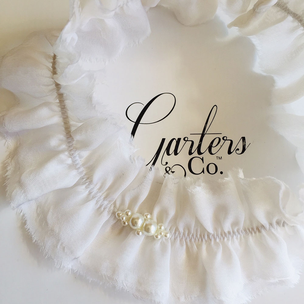 Silk Garter with Pearls