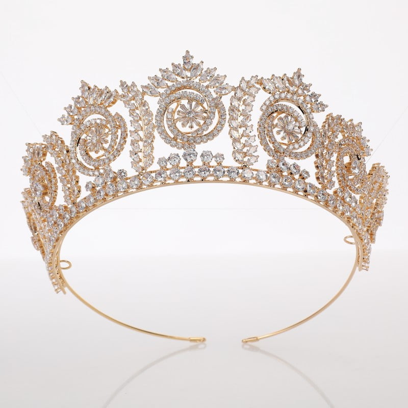 Baroque Tiara made from stunning CZ crystals for Bride test