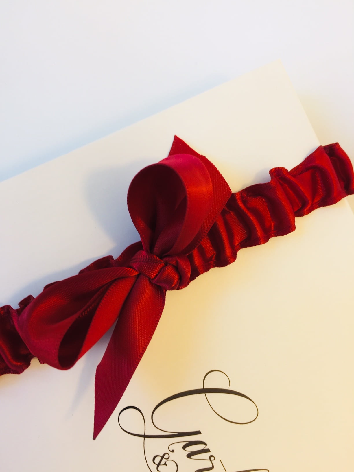 Tied Bow on Red Garter